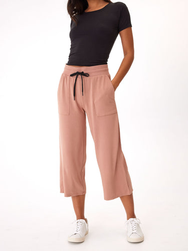 Carrie Feather Fleece Wide Leg Crop Pant 22" Womens Bottoms Pants Threads 4 Thought 
