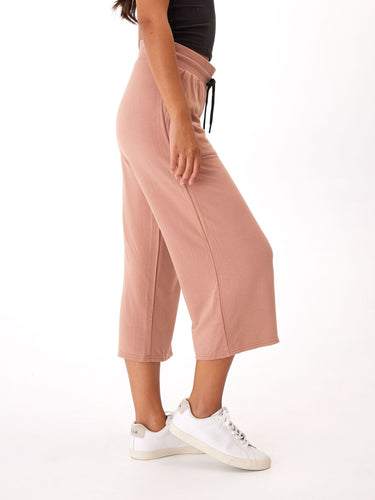 Carrie Feather Fleece Wide Leg Crop Pant 22" Womens Bottoms Pants Threads 4 Thought 