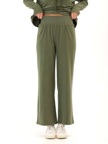Shiloh Cozy Fleece Rib Mix Wide Leg Pant Womens Bottoms Sweatpants Threads 4 Thought 