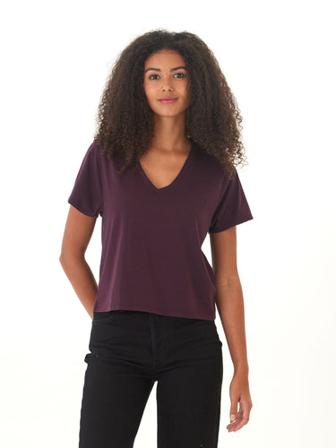 Ada Triblend V-Neck Tee Womens Tops Short Tee Threads 4 Thought 