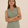 Akia Feather Rib Henley Tank Womens Tops Tanks Threads 4 Thought 