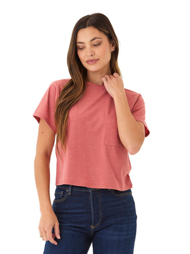 Shelbie Triblend Jersey Pocket Tee Womens Tops Short Tee Threads 4 Thought 