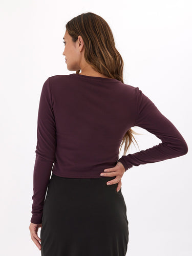 Guadalupe Luxe Rib Long Sleeve Crop Tee Womens Tops Long Tee Threads 4 Thought 