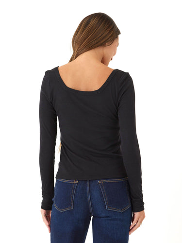 Yvette Feather Rib Square Top Womens Tops Long Tee Threads 4 Thought 