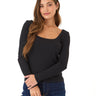 Yvette Feather Rib Square Top Womens Tops Long Tee Threads 4 Thought 