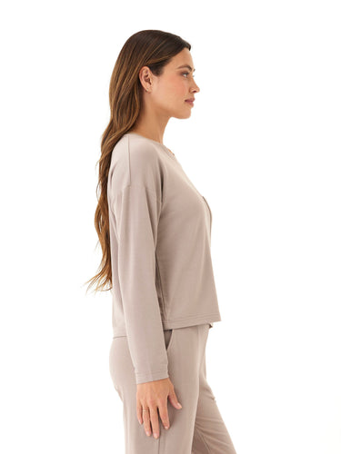 Shaina Modal Terry Pocket Long Sleeve Womens Tops Long Tee Threads 4 Thought 