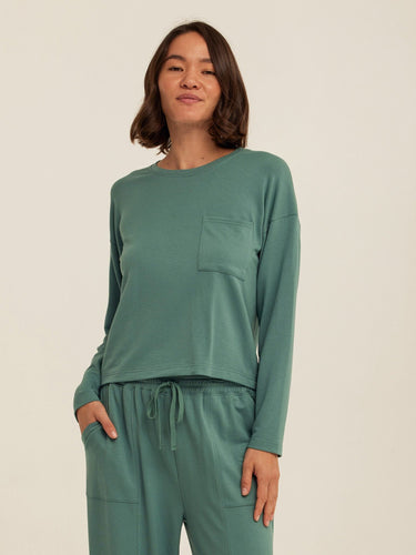 Shaina Modal Terry Pocket Long Sleeve Womens Tops Long Shirt Threads 4 Thought 
