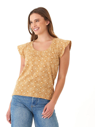Blanche Medallion Print Linen Jersey Tee Threads 4 Thought 