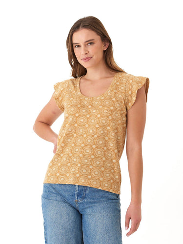 Blanche Medallion Print Linen Jersey Tee Threads 4 Thought 