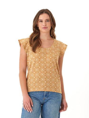Blanche Medallion Print Linen Jersey Tee Threads 4 Thought 