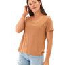 Leonora Textured Slub Jersey Ruched Vneck Top Threads 4 Thought 