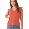 Marley Textured Slub Jersey Flutter Sleeve Top Womens Tops Short Shirt Threads 4 Thought 