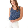 Ellis Breezy Palm Print Linen Jersey Tank Threads 4 Thought 