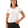Jordana Comfort Jersey Trim Detail Tee Womens Tops Short Tee Threads 4 Thought 