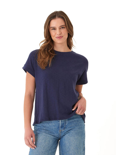 Gianna Textured Slub Jersey Twist Back Tee Threads 4 Thought 