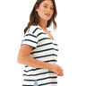 Vera Galapagos Stripe Textured Slub Jersey V-Neck Top Threads 4 Thought 