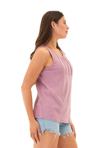 Selina Textured Slub Jersey Pleated Tank Womens Tops Tanks Threads 4 Thought 