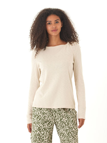 Francine Textured Slub Jersey Twist Long Sleeve Top Threads 4 Thought 