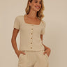 Jamila Smocked Jersey Short Sleeve Womens Tops Short Shirt Threads 4 Thought 