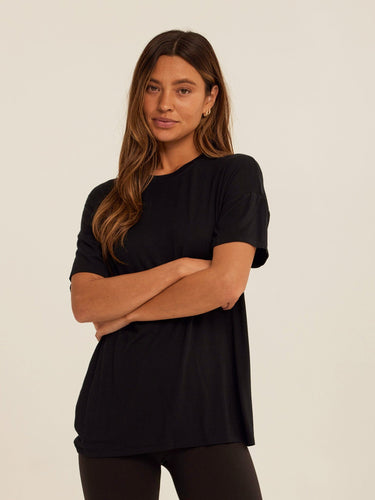 Andie Tencel Jersey Relaxed Tee Womens Tops Short Tee Threads 4 Thought 