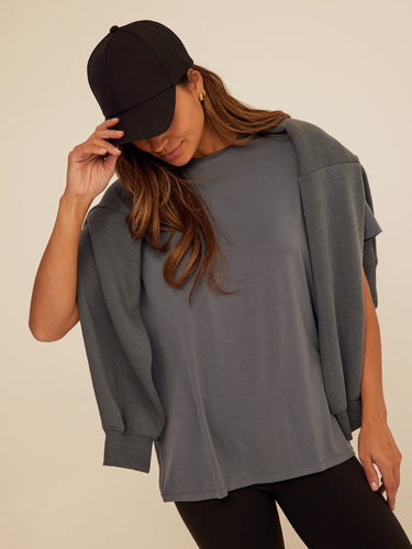 Andie Tencel Jersey Relaxed Tee Womens Tops Short Tee Threads 4 Thought 