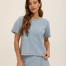 Emily Denim Terry Tee Womens Tops Short Shirt Threads 4 Thought 