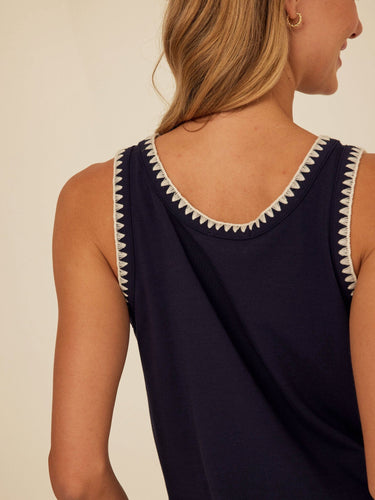 Genevieve Novelty Stitch Eco Jersey Tank Threads 4 Thought 