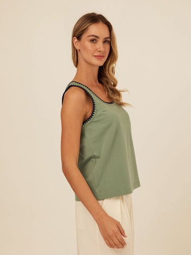 Genevieve Novelty Stitch Eco Jersey Tank Threads 4 Thought 