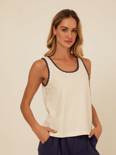 Genevieve Novelty Stitch Eco Jersey Tank Threads 4 Thought 