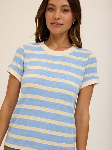 Tamarah Stripe Textured Slub Jersey Crew Tee Threads 4 Thought 