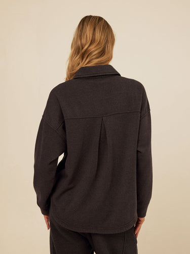 Blaire Mineral Wash Fleece Button-Down Womens Tops Long Shirt Threads 4 Thought 
