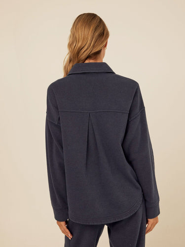 Blaire Mineral Wash Fleece Button-Down Womens Tops Long Shirt Threads 4 Thought 