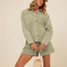 Blaire Mineral Wash Fleece Button-Down Womens Tops Long Shirt Threads 4 Thought 