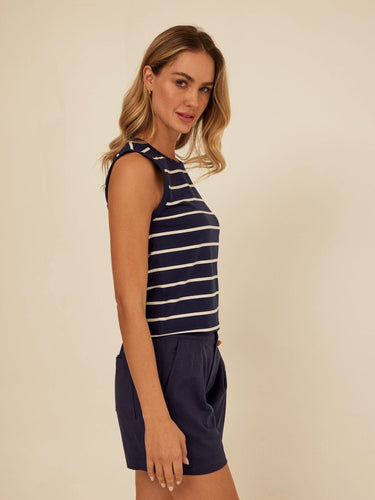 Emilia Caribbean Stripe Eco Jersey Tank Threads 4 Thought 