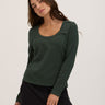Karlene Organic Rib Mix Long Sleeve Womens Tops Long Shirt Threads 4 Thought 