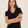 Aria Organic Cotton V-Neck Tee Womens Tops Short Tee Threads 4 Thought 