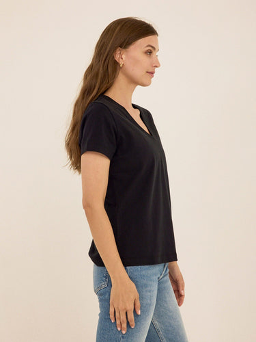 Aria Organic Cotton V-Neck Tee Womens Tops Short Tee Threads 4 Thought 