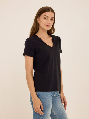Aria Organic Cotton V-Neck Tee Womens Tops Short Tee Threads 4 Thought 