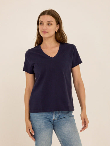 Aria Organic Cotton V-Neck Tee Womens Tops Short Tee Threads 4 Thought 