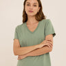 Aria Organic Cotton V-Neck Tee Womens Tops Short Tee Threads 4 Thought 