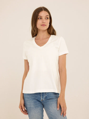Aria Organic Cotton V-Neck Tee Womens Tops Short Tee Threads 4 Thought 