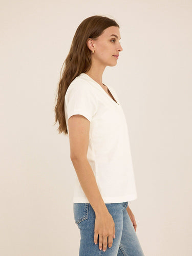 Aria Organic Cotton V-Neck Tee Womens Tops Short Tee Threads 4 Thought 