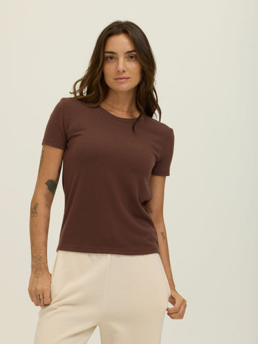 Gwenda Sweater Knit Tee Womens Tops Short Shirt Threads 4 Thought 