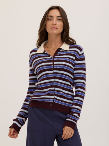 Kimmy Sonoma Stripe Cozy Rib Knit Sweater Womens Outerwear Sweater Threads 4 Thought 