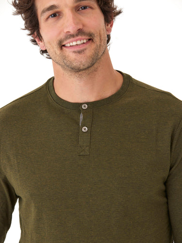 Baseline Long Sleeve Triblend Henley Mens Tops Tshirt Long Henley Threads 4 Thought 