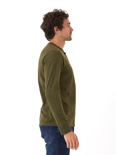 Baseline Long Sleeve Triblend Henley Mens Tops Tshirt Long Henley Threads 4 Thought 