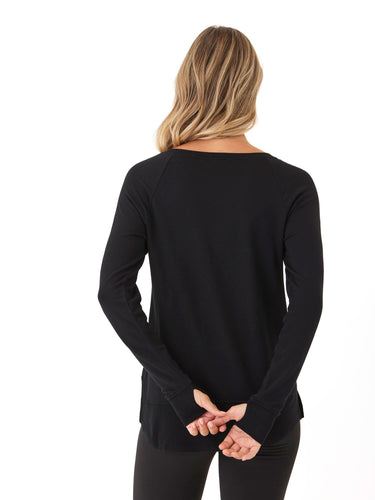 Leelu Feather Fleece Raglan Pullover Womens Tops Long Tee Threads 4 Thought 