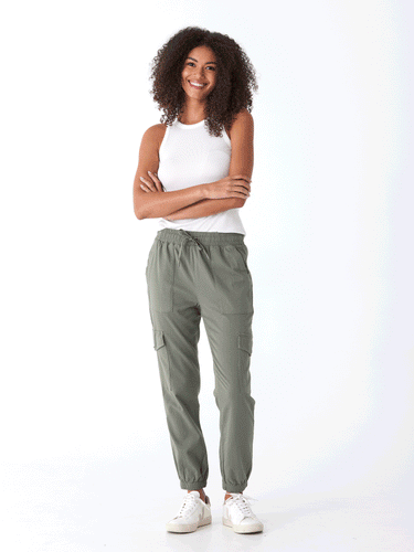 Delilah Stretch Twill Cargo Jogger 27" Womens Bottoms Pants Threads 4 Thought 