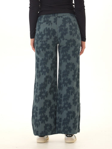 Pamela Sketch Floral Print Stretch Twill Wide Leg Pant Threads 4 Thought 