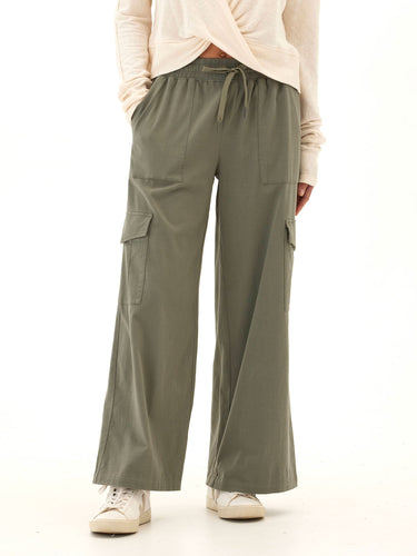 Eila Stretch Twill Wide Leg Cargo Pant Womens Bottoms Pants Threads 4 Thought 